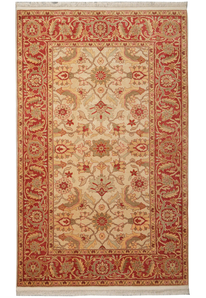 5.10 x 8.7 New Hand-knotted Oushak Rug Beige Coral #PIX-18854