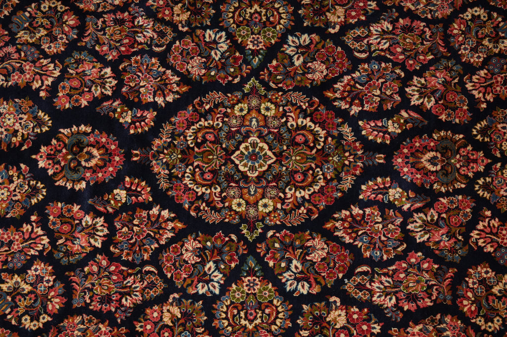 7 x 10.7 Navy Blue Fine Persian Sarouk Rug #B-72774