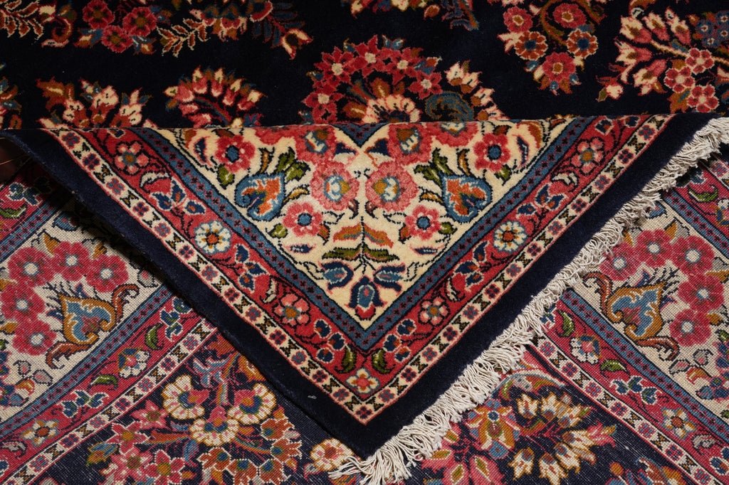 7 x 10.7 Navy Blue Fine Persian Sarouk Rug #B-72774