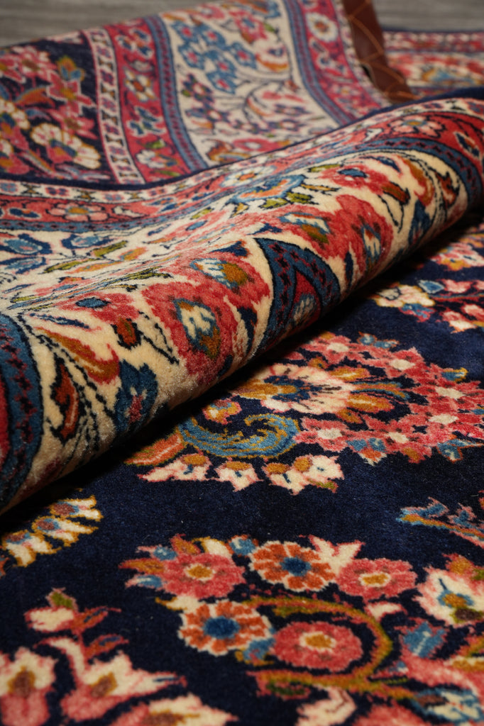 7 x 10.7 Navy Blue Fine Persian Sarouk Rug #B-72774