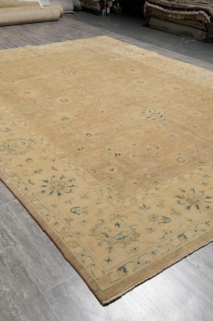 8.8 x 12 Brown Gold Neutral Chobi Peshawar Rug #F-4243
