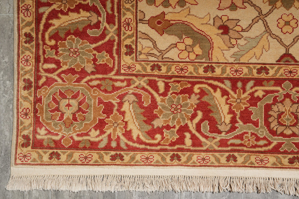 5.10 x 8.7 New Hand-knotted Oushak Rug Beige Coral #PIX-18854
