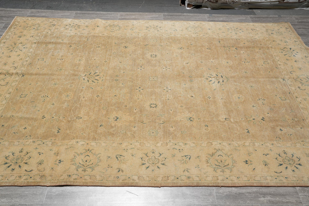 8.8 x 12 Brown Gold Neutral Chobi Peshawar Rug #F-4243