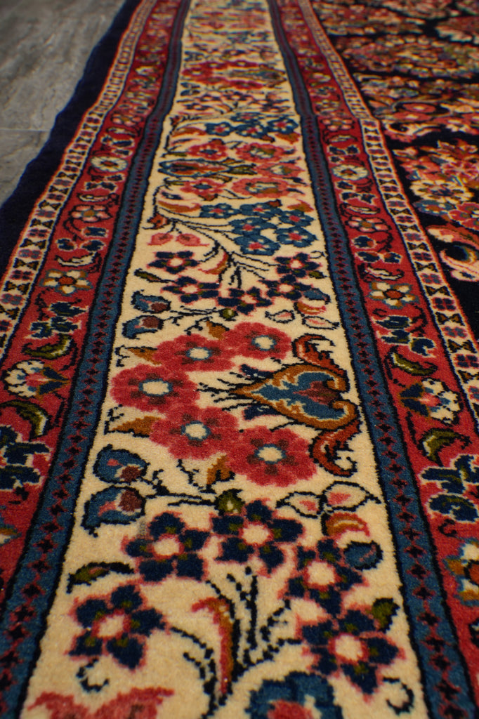7 x 10.7 Navy Blue Fine Persian Sarouk Rug #B-72774