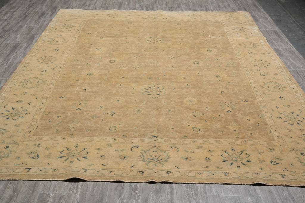 8.8 x 12 Brown Gold Neutral Chobi Peshawar Rug #F-4243
