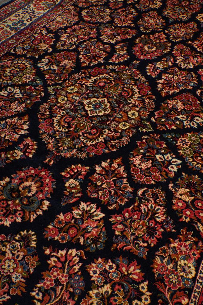 7 x 10.7 Navy Blue Fine Persian Sarouk Rug #B-72774