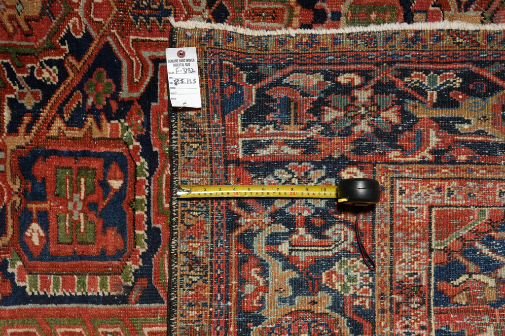 Decorative rug with a measuring tape for scale