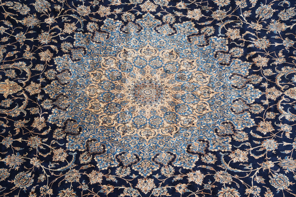 14 x 25.6 ft Large Fine Persian Nain Wool & Silk Rug – Hand-Knotted 400 KPSI Masterpiece #F-5938