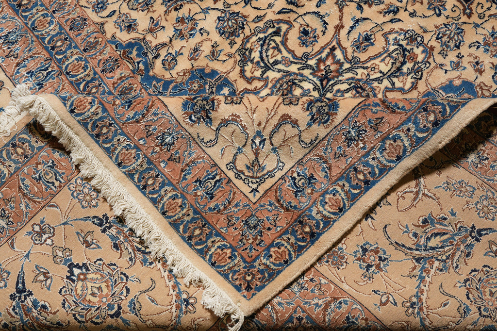 14 x 25.6 ft Large Fine Persian Nain Wool & Silk Rug – Hand-Knotted 400 KPSI Masterpiece #F-5938