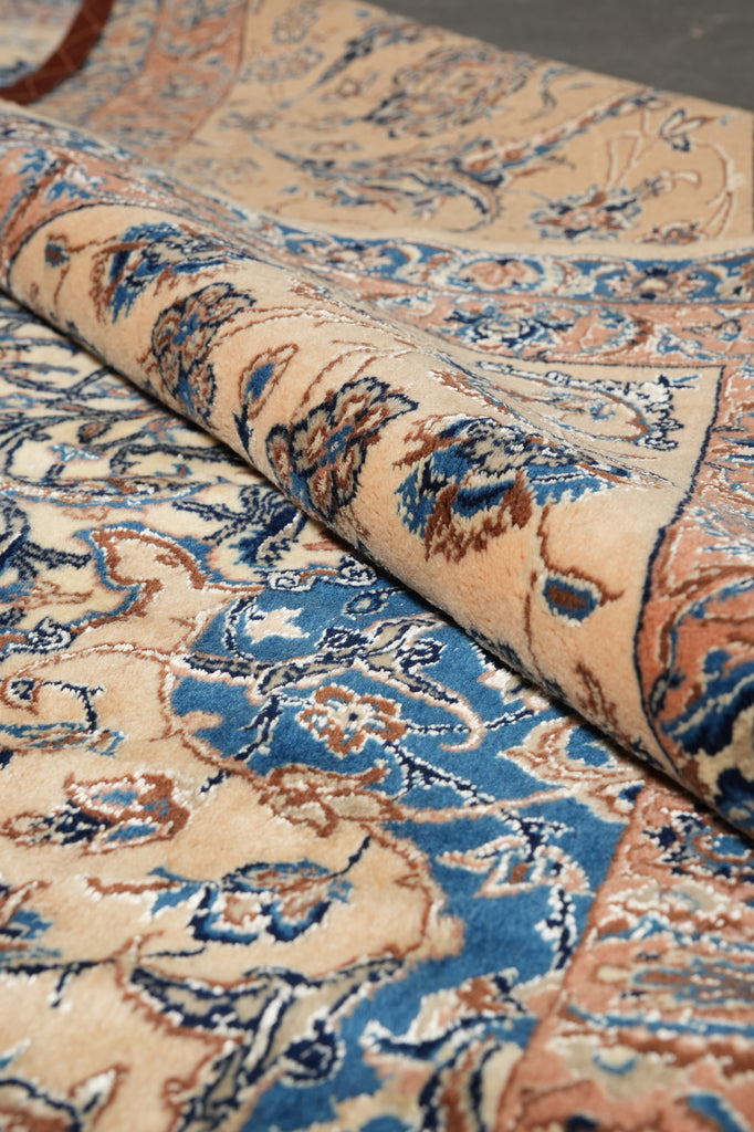 14 x 25.6 ft Large Fine Persian Nain Wool & Silk Rug – Hand-Knotted 400 KPSI Masterpiece #F-5938