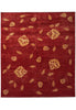 Load image into Gallery viewer, Red rug with gold floral patterns on a white background