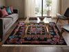 Load image into Gallery viewer, 6 x 6 Feet Square Handmade Rug French Black #PIX-16005a