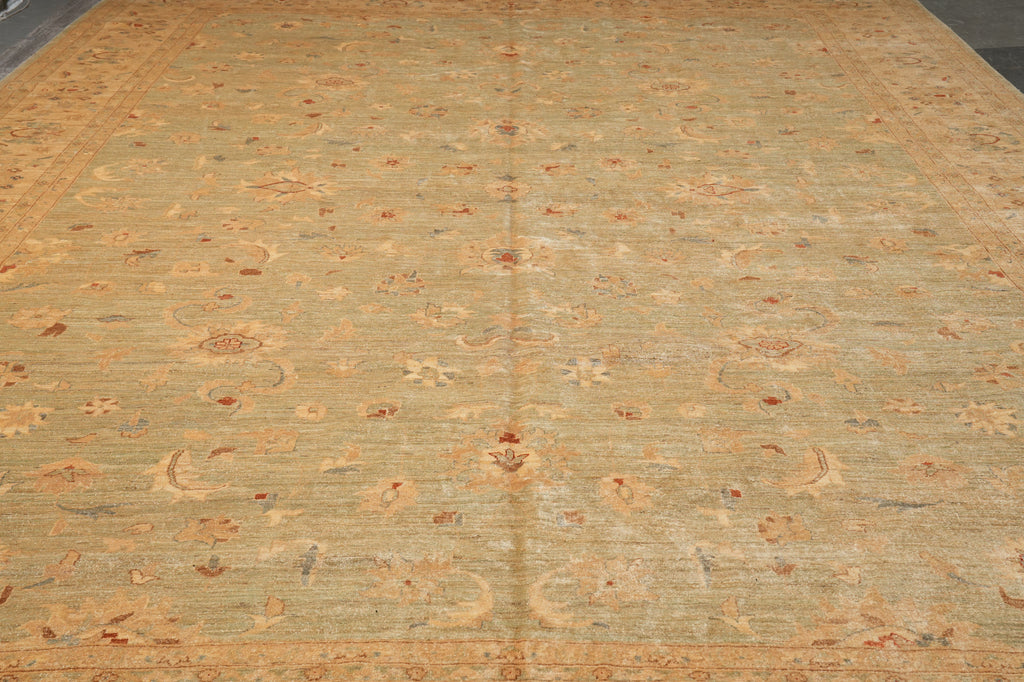 13 x 17.5 Light Green Chobi Peshawar Zigler Rug Sale #PIX-15433
