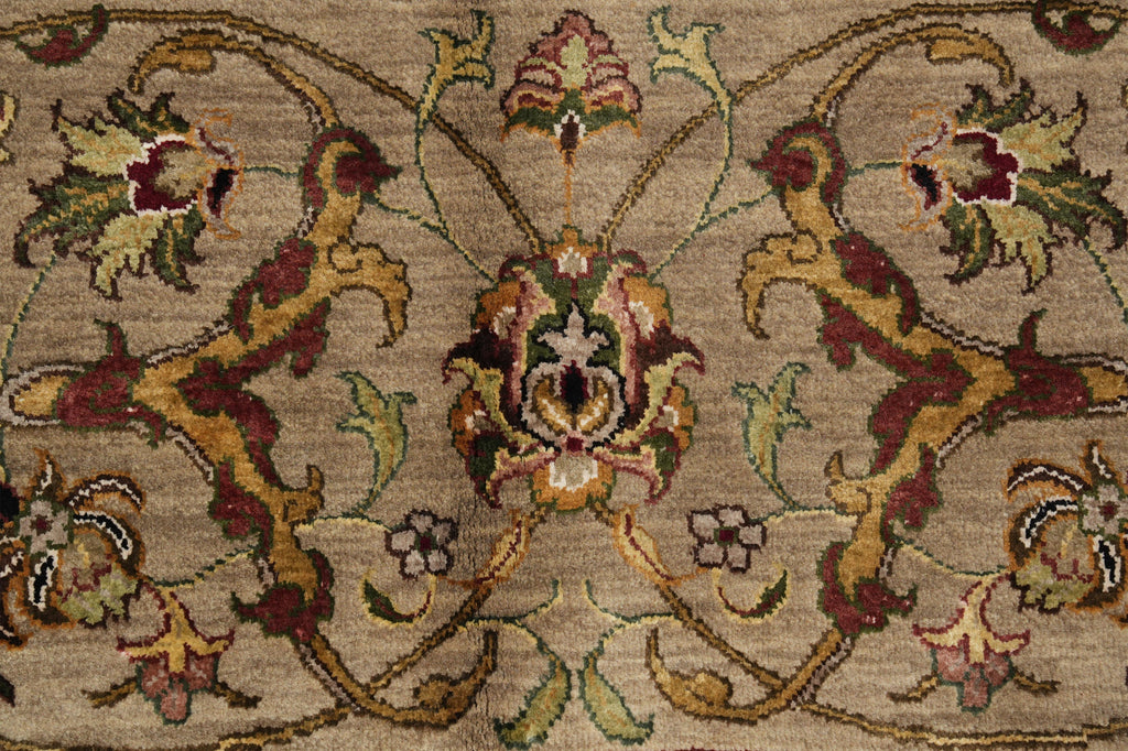 9 x 12 High Quality Wool and SIlk Jaipur Rug Brown Green Carpet #F-4246