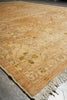 Load image into Gallery viewer, Beige patterned rug with tassels on a concrete floor