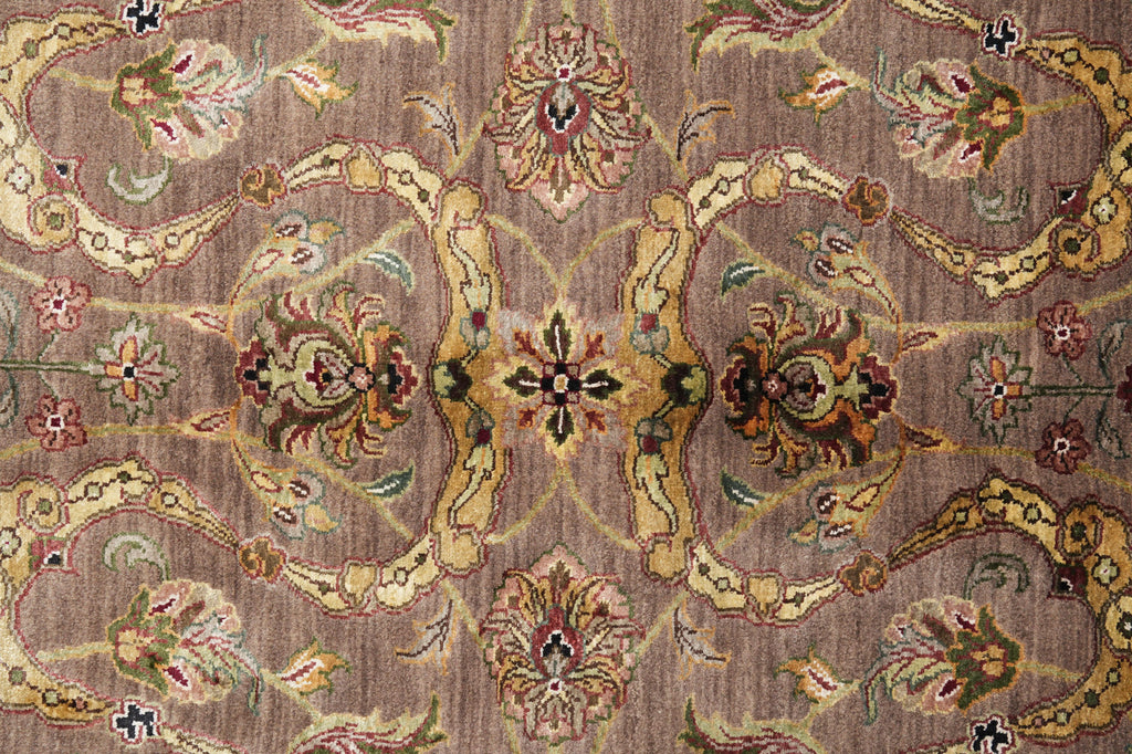 9 x 12 High Quality Wool and SIlk Jaipur Rug Brown Green Carpet #F-4246