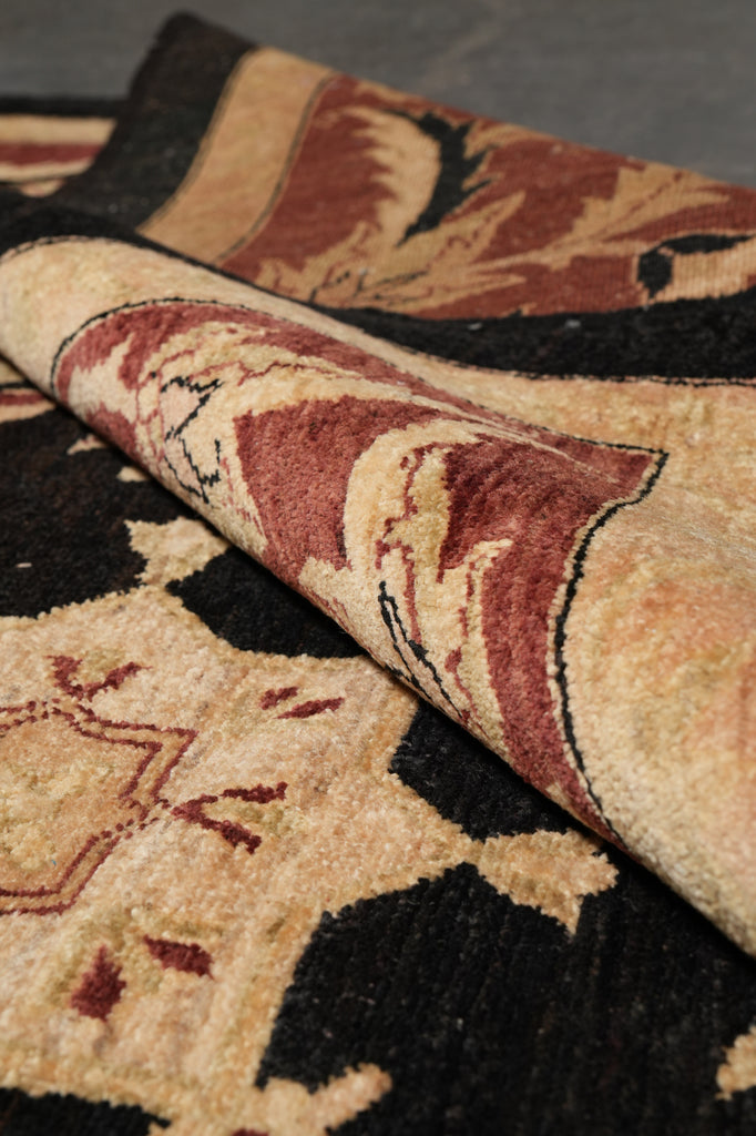 13 x 18 Chobi Peshawar transitional style rug Black Burgundy #PIX-328