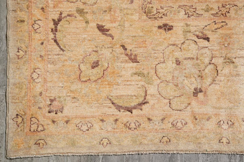 9 x 12 Neutral Warm Colors Natural Wool Chobi Peshawar Rug #F-4247