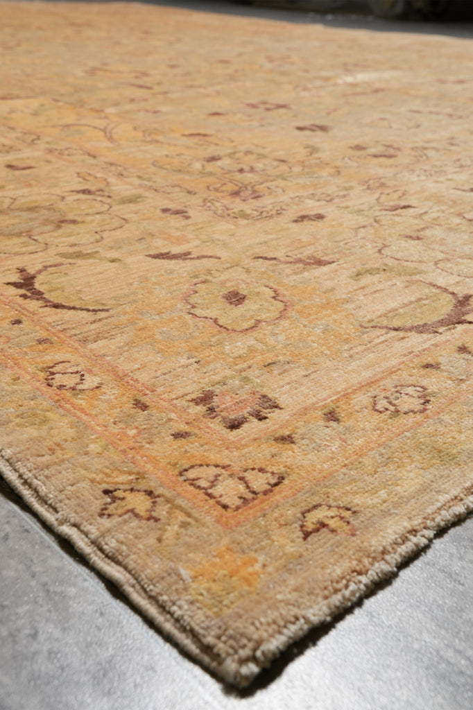 9 x 12 Neutral Warm Colors Natural Wool Chobi Peshawar Rug #F-4247