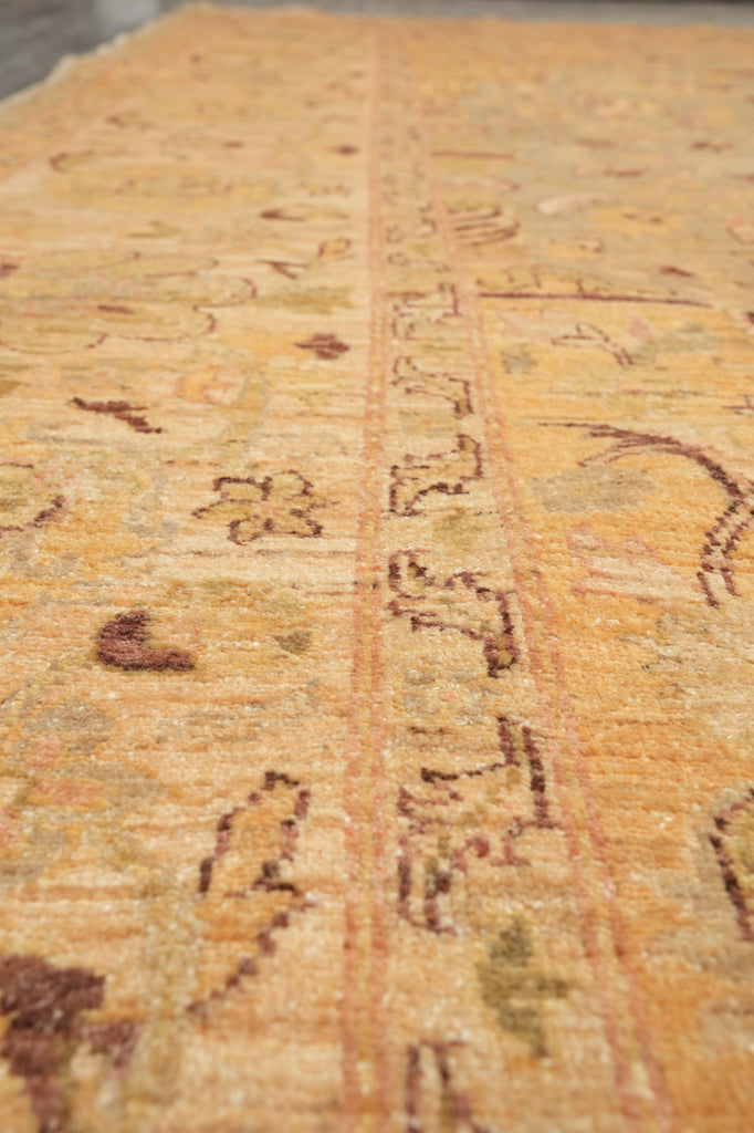 9 x 12 Neutral Warm Colors Natural Wool Chobi Peshawar Rug #F-4247