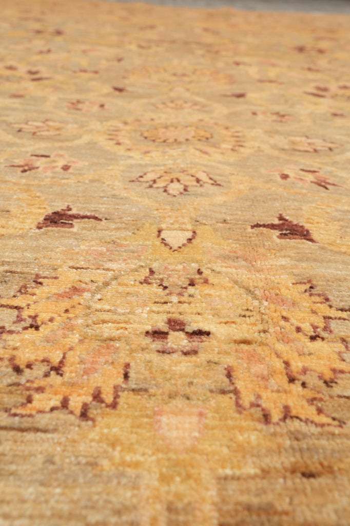 9 x 12 Neutral Warm Colors Natural Wool Chobi Peshawar Rug #F-4247