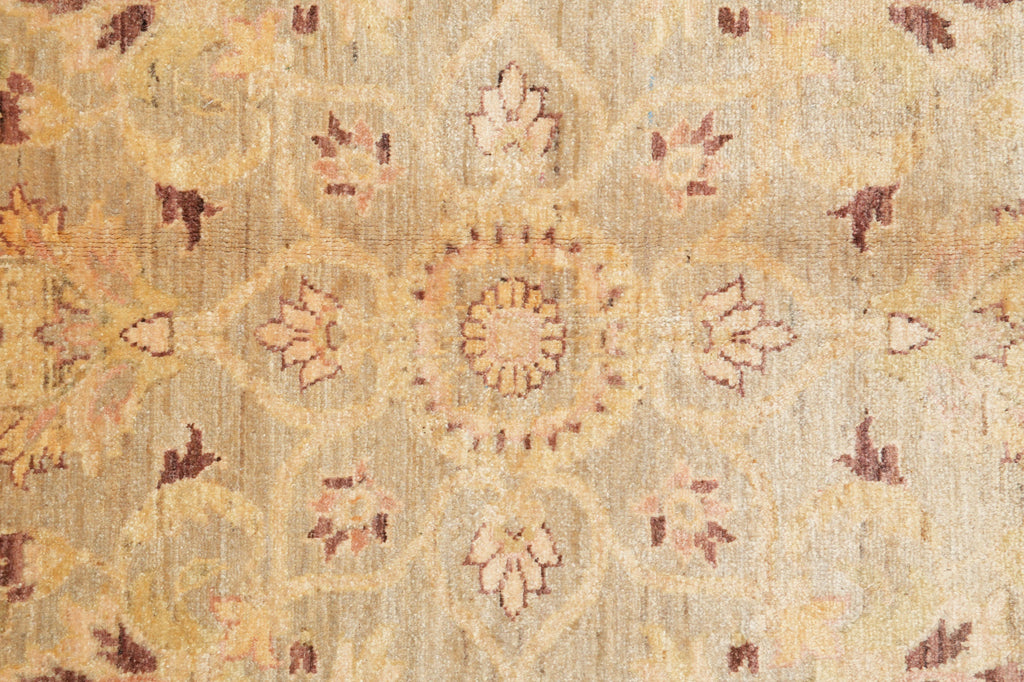 9 x 12 Neutral Warm Colors Natural Wool Chobi Peshawar Rug #F-4247