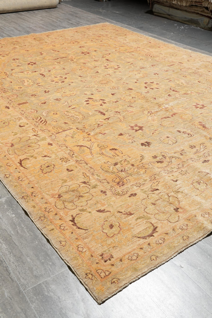 9 x 12 Neutral Warm Colors Natural Wool Chobi Peshawar Rug #F-4247