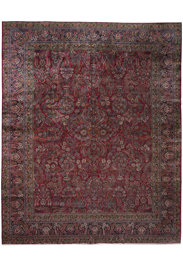 12 x 15 Antique Persian Sarouk Rug 1930's