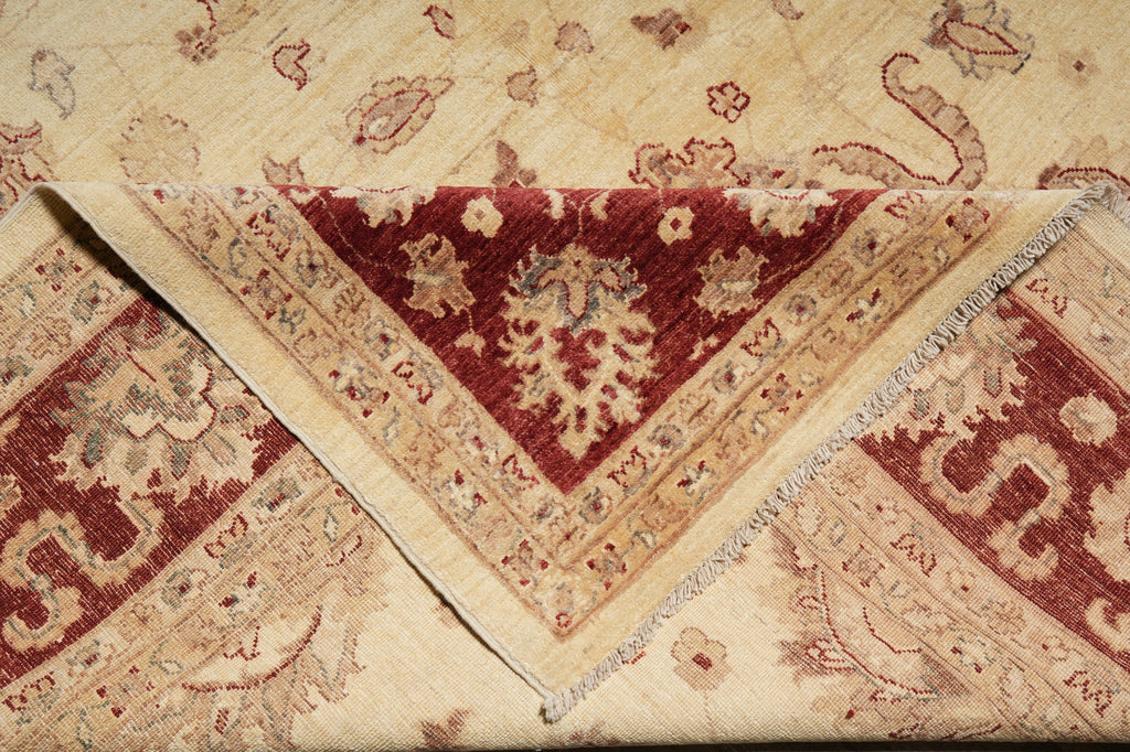 Close-up of a patterned rug with intricate designs.