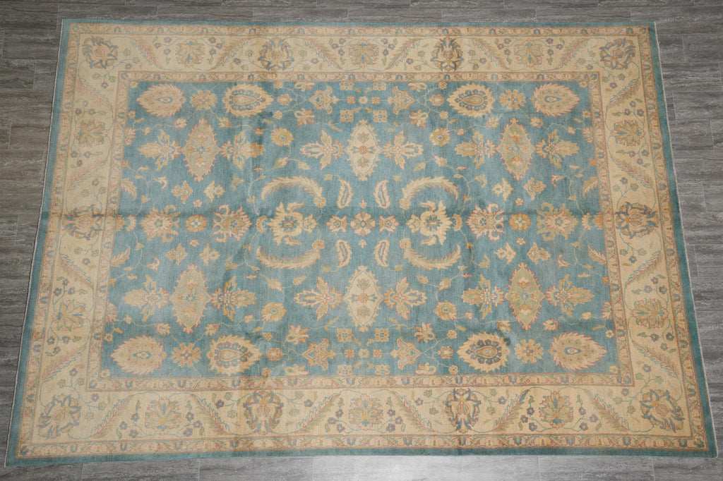 8.10 x 12.2 Light Aqua Blue Zigler Chobi Peshawar Rug #F-4248