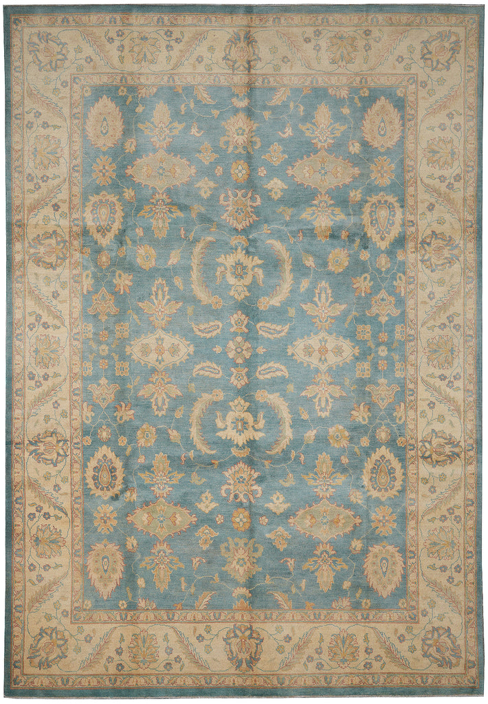 8.10 x 12.2 Light Aqua Blue Zigler Chobi Peshawar Rug #F-4248