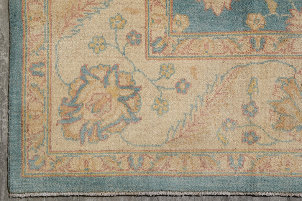 8.10 x 12.2 Light Aqua Blue Zigler Chobi Peshawar Rug #F-4248