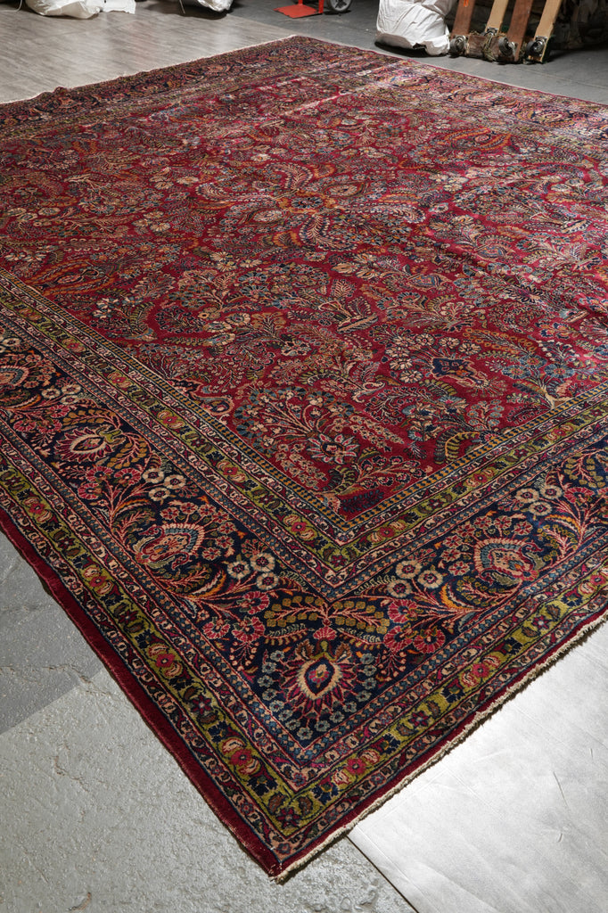 12 x 15 Antique Persian Sarouk Rug 1930's #PIX-416