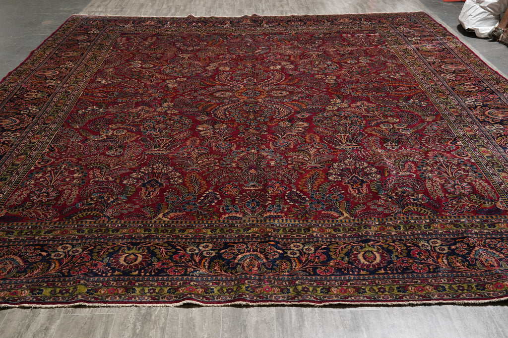12 x 15 Antique Persian Sarouk Rug 1930's #PIX-416