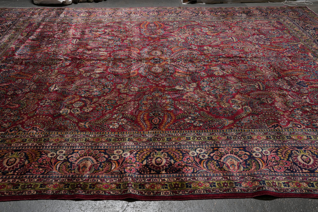 12 x 15 Antique Persian Sarouk Rug 1930's #PIX-416