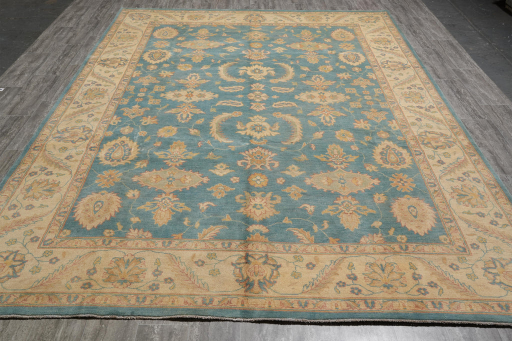 8.10 x 12.2 Light Aqua Blue Zigler Chobi Peshawar Rug #F-4248