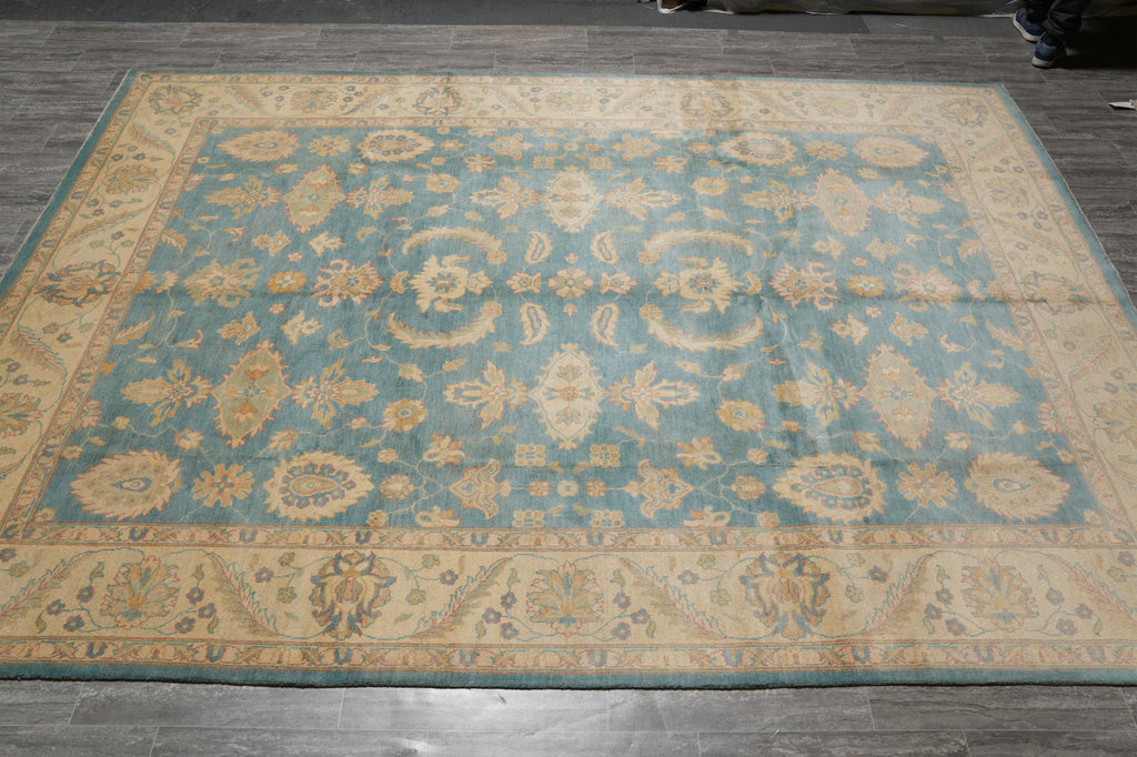 8.10 x 12.2 Light Aqua Blue Zigler Chobi Peshawar Rug #F-4248