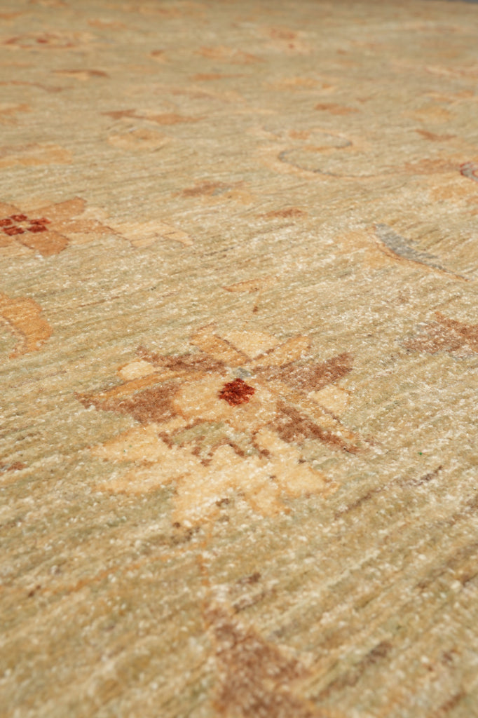 14 x 19.7 Light Green Natural Wool Chobi Peshawar Rug #PIX-15423