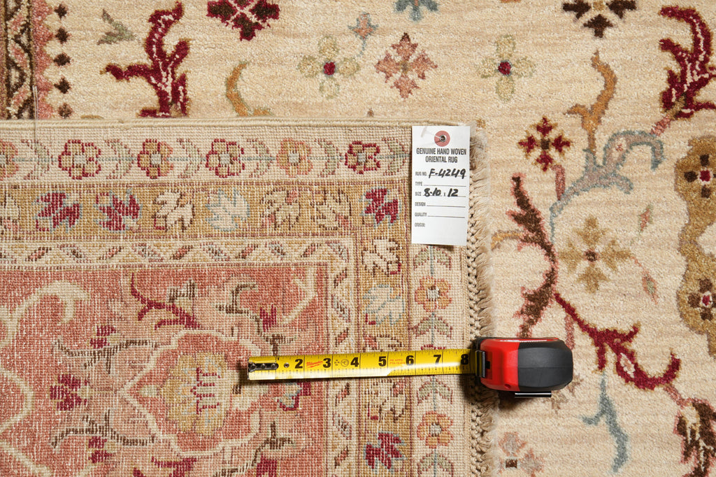8.10 x 12 Quality Handmade Natural Wool Zigler Carpet #F-4249