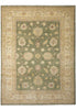 Load image into Gallery viewer, Decorative rug with floral patterns on a green background