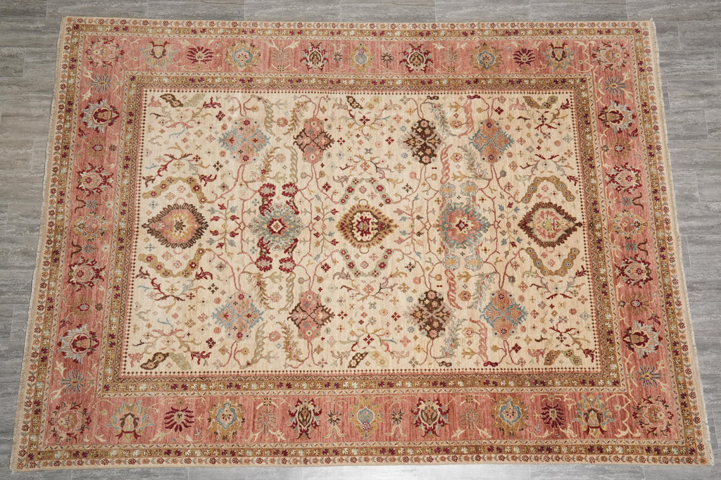 8.10 x 12 Quality Handmade Natural Wool Zigler Carpet #F-4249