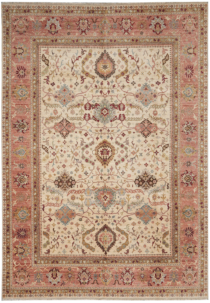 8.10 x 12 Quality Handmade Natural Wool Zigler Carpet #F-4249