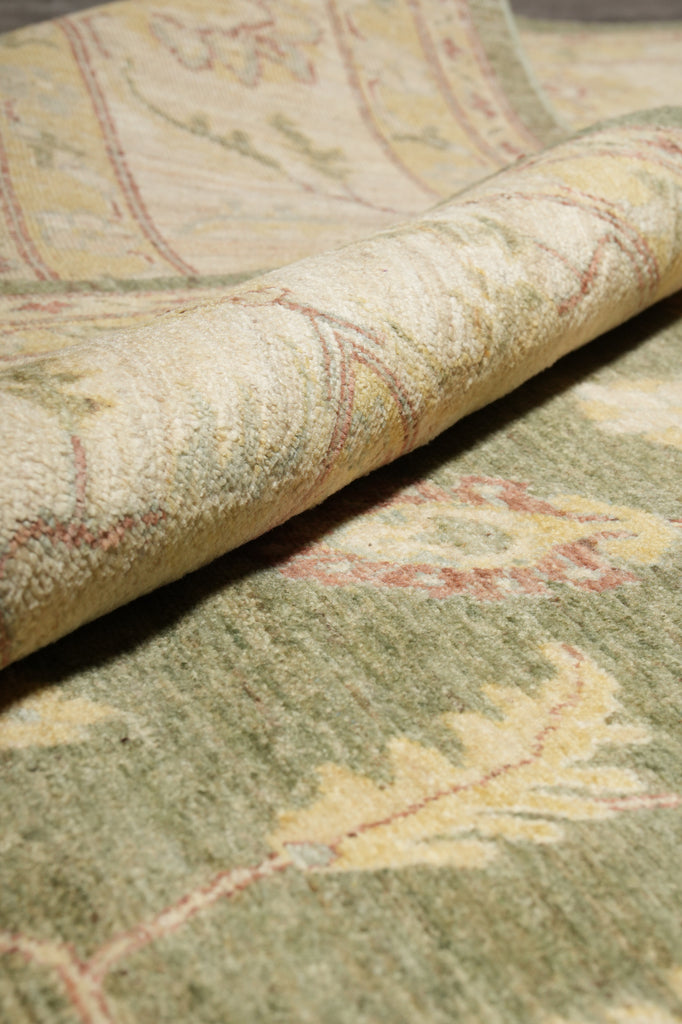 8.6 x 11 Green Chobi Peshawar Zigler Quality Natural Wool Rug #B-75511