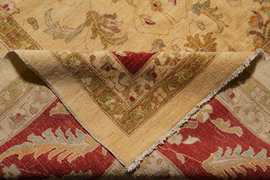 13 x 20 Natural Quality Wool Chobi Peshawar Rug Beige Coral #F-4510
