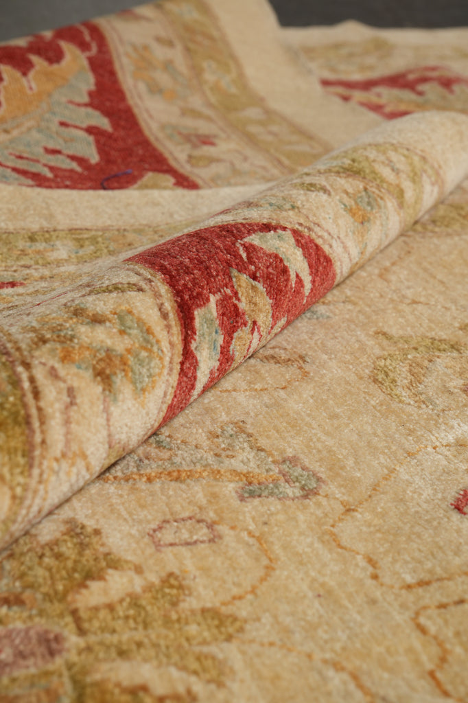 13 x 20 Natural Quality Wool Chobi Peshawar Rug Beige Coral #F-4510