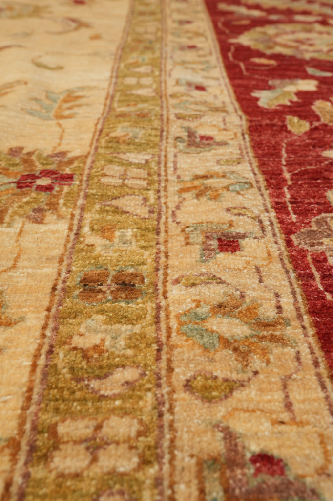 13 x 20 Natural Quality Wool Chobi Peshawar Rug Beige Coral #F-4510