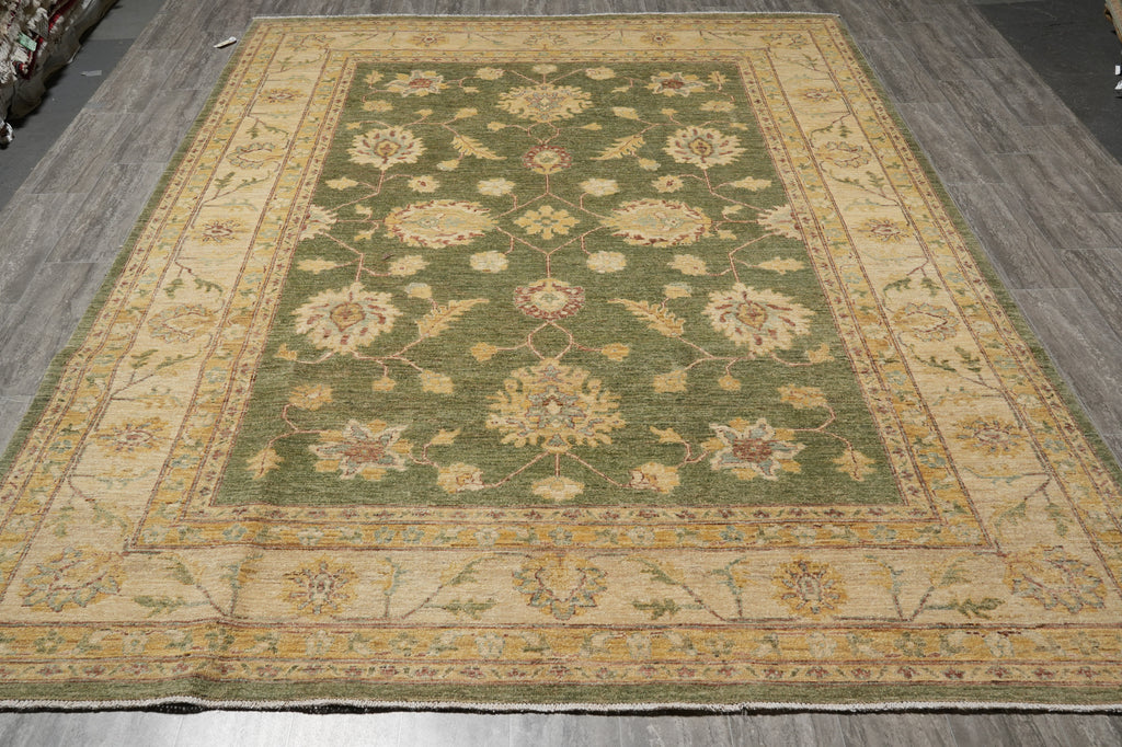 Decorative rug with floral patterns on a wooden floor