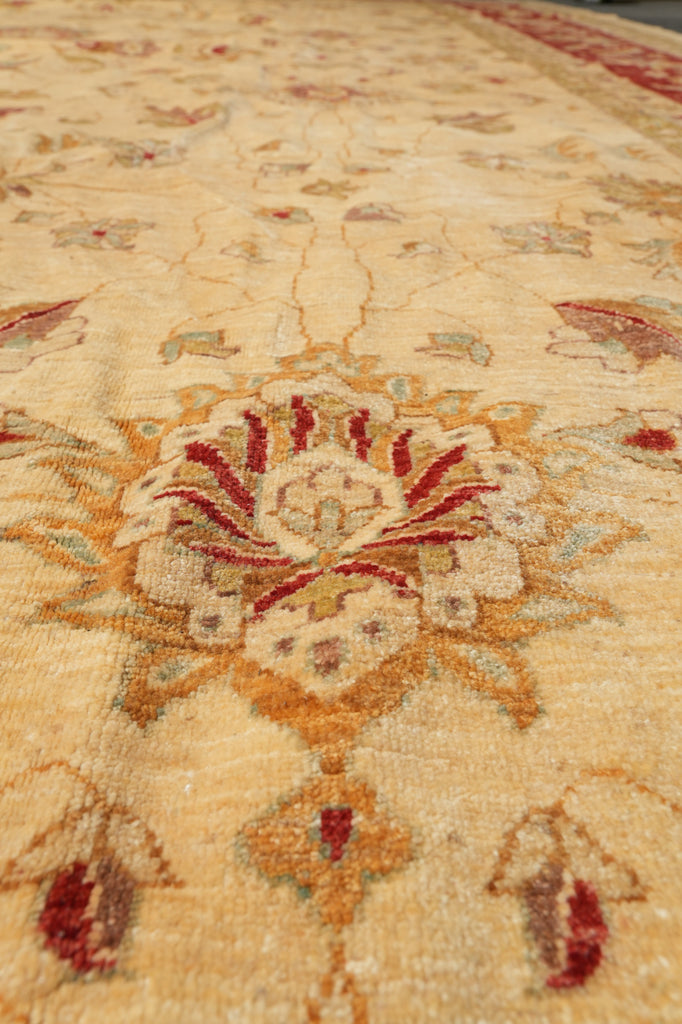 13 x 20 Natural Quality Wool Chobi Peshawar Rug Beige Coral #F-4510