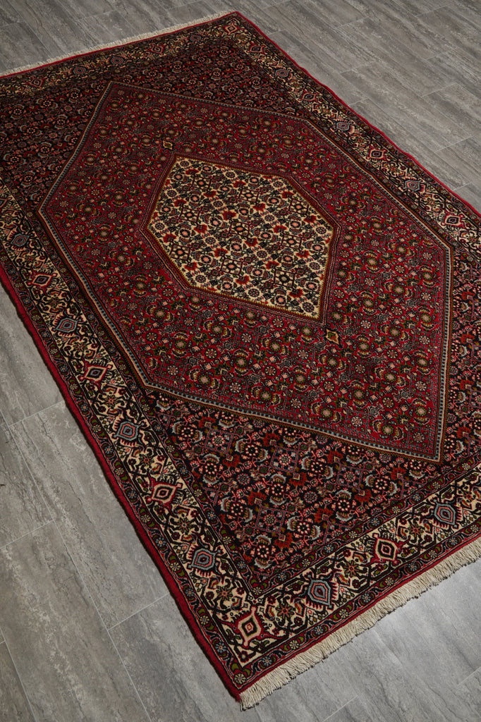 5 x 8 Ivory High End Persian Bijar Rug #B-72761