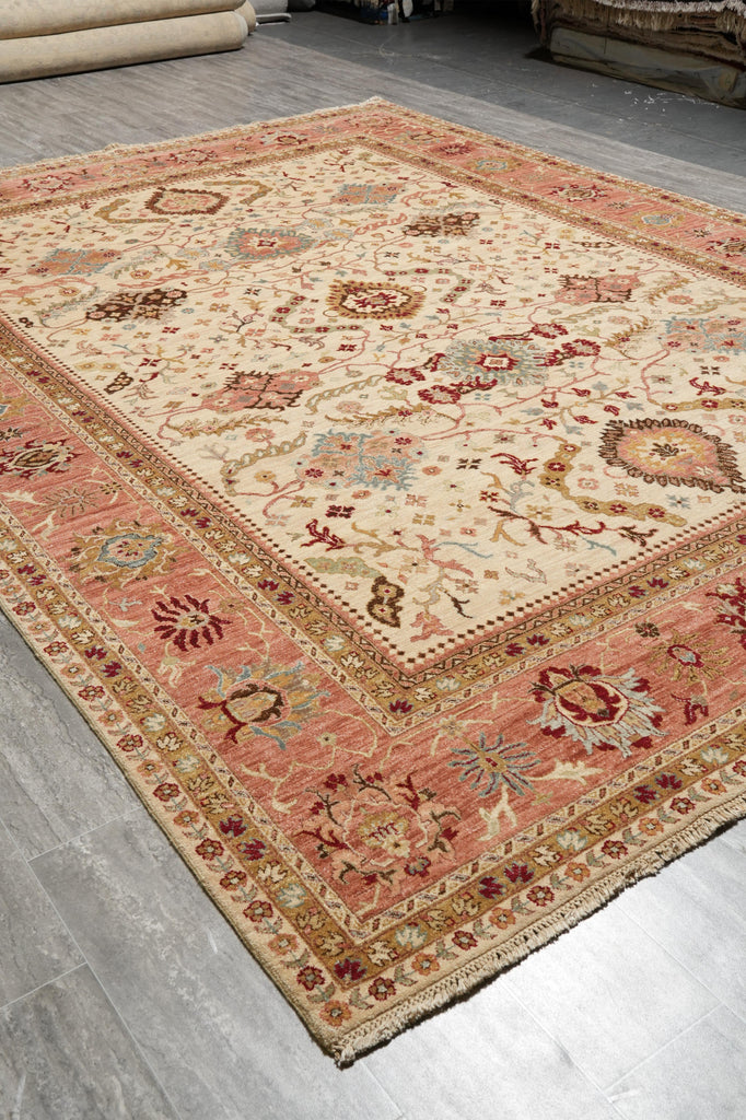 8.10 x 12 Quality Handmade Natural Wool Zigler Carpet #F-4249